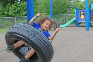 Child on swing